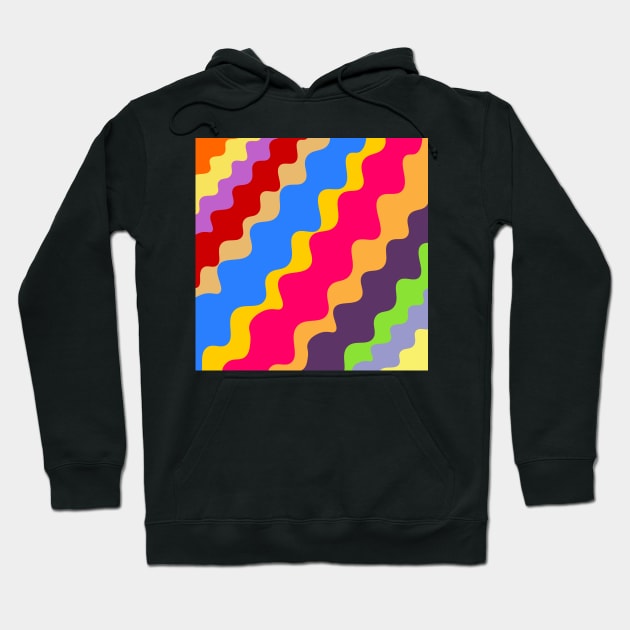 Retro slanting wavy pattern Hoodie by Baobabprintstore